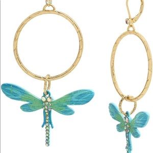 Betsey Johnson Dragonfly Gypsy Hoop Earrings